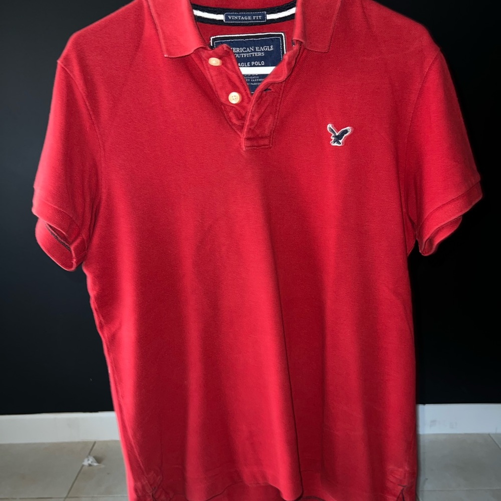American Eagle Outfitters Classic Red Polo Shirt